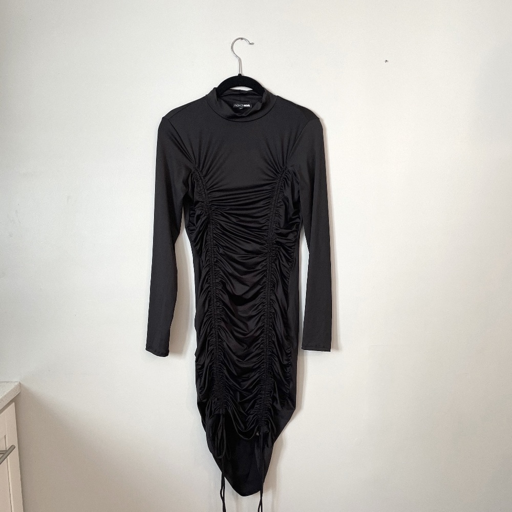 Fashion Nova Long Black Adjustable Length Dress M